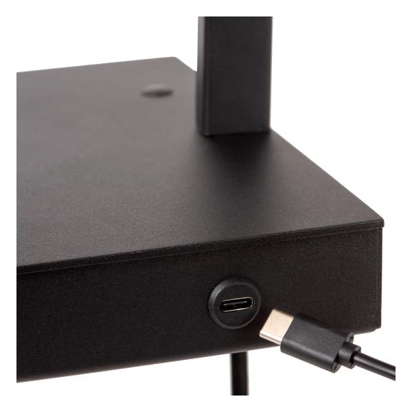 Lucide GREGORY - Bedside lamp / Wall light - 1xE27 - With USB charging point - Black - detail 5